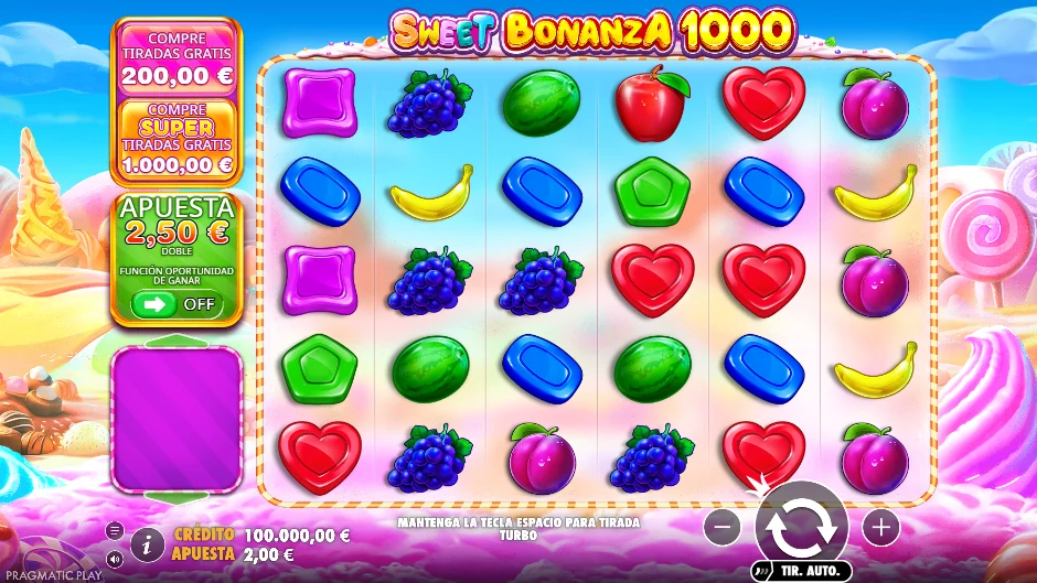 Pantalla principal de Sweet Bonanza 1000