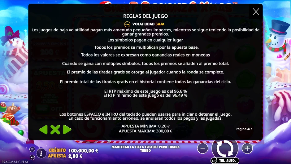 Reglas con el RTP y la volatilidad