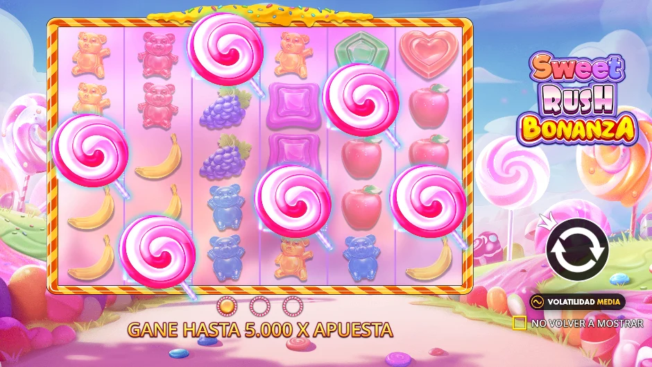 Pantalla de inicio de Sweet Rush Bonanza